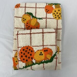 Vintage Mushroom B&D Wash Cloth and Hand Towel Set Cannon USA Cotton Poly Blend